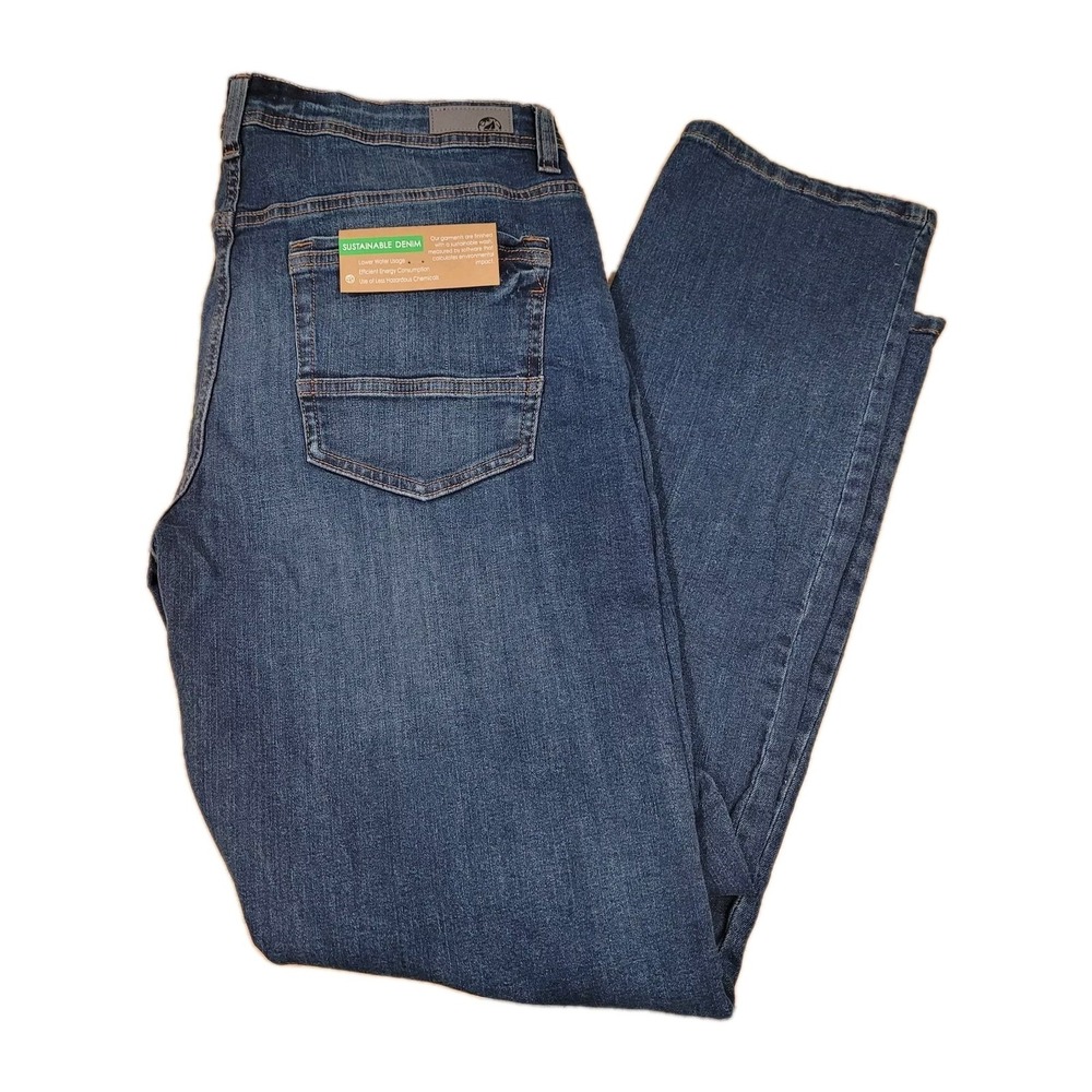 Free Planet Sustainable Denim Maximus Blue Straight Leg Jeans Mens 38x32 NWT